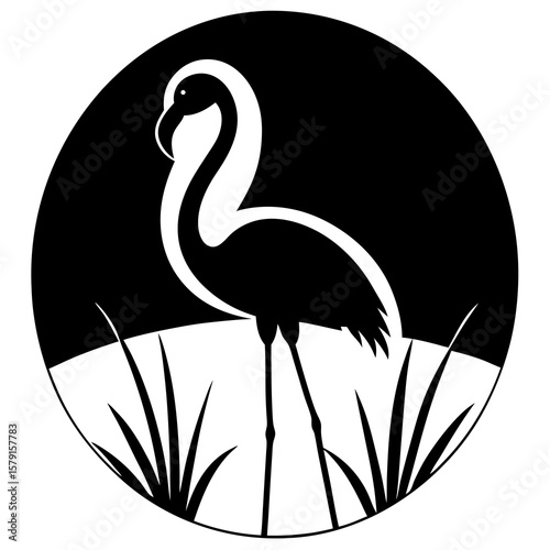 flamingo silhouette vector