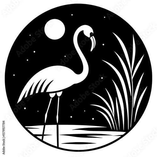 flamingo silhouette vector