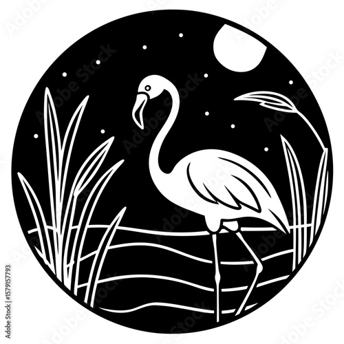 vector illustration of a flamingo