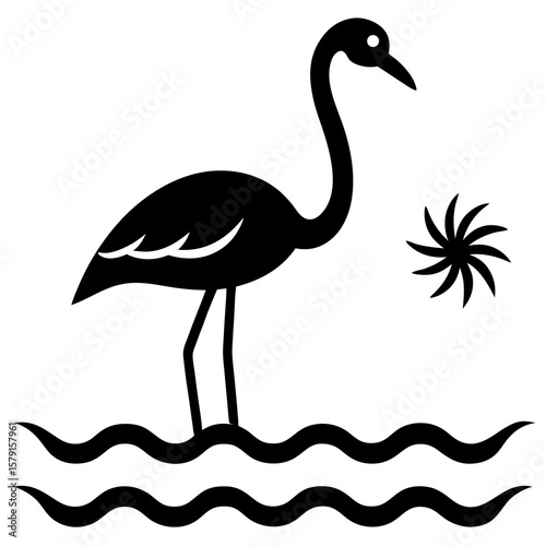 flamingo silhouette vector