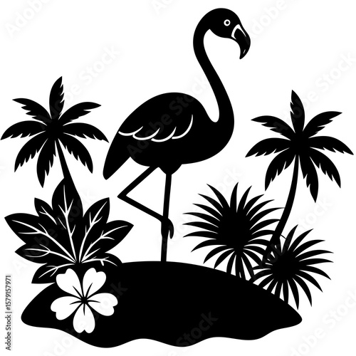 flamingo silhouette vector