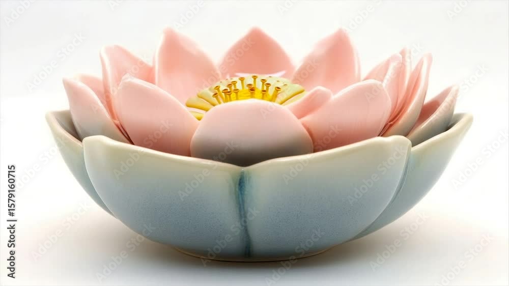 Delicate Ceramic Lotus Blossom Bowl