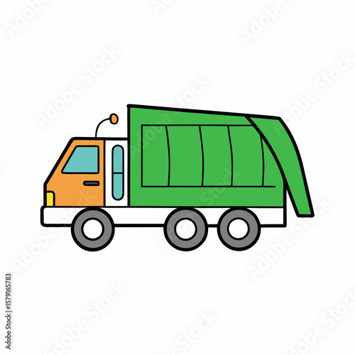 Creative Garbage Truck Vector Illustration