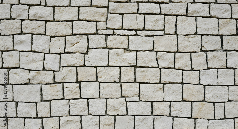 Obraz premium Rustic White Stone Wall Texture Background Image