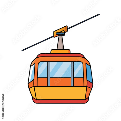 Creative Cable Car Vector Illustration