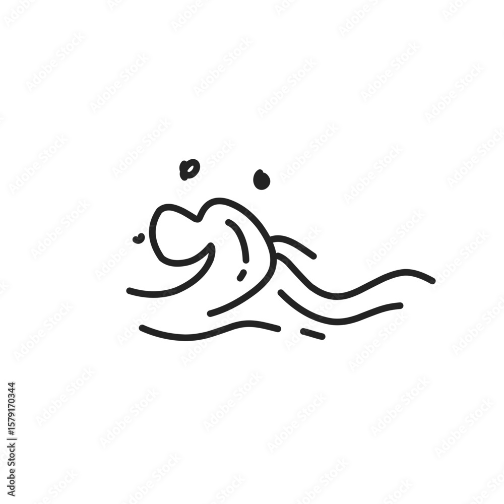 Fototapeta premium hand drawn sea waves