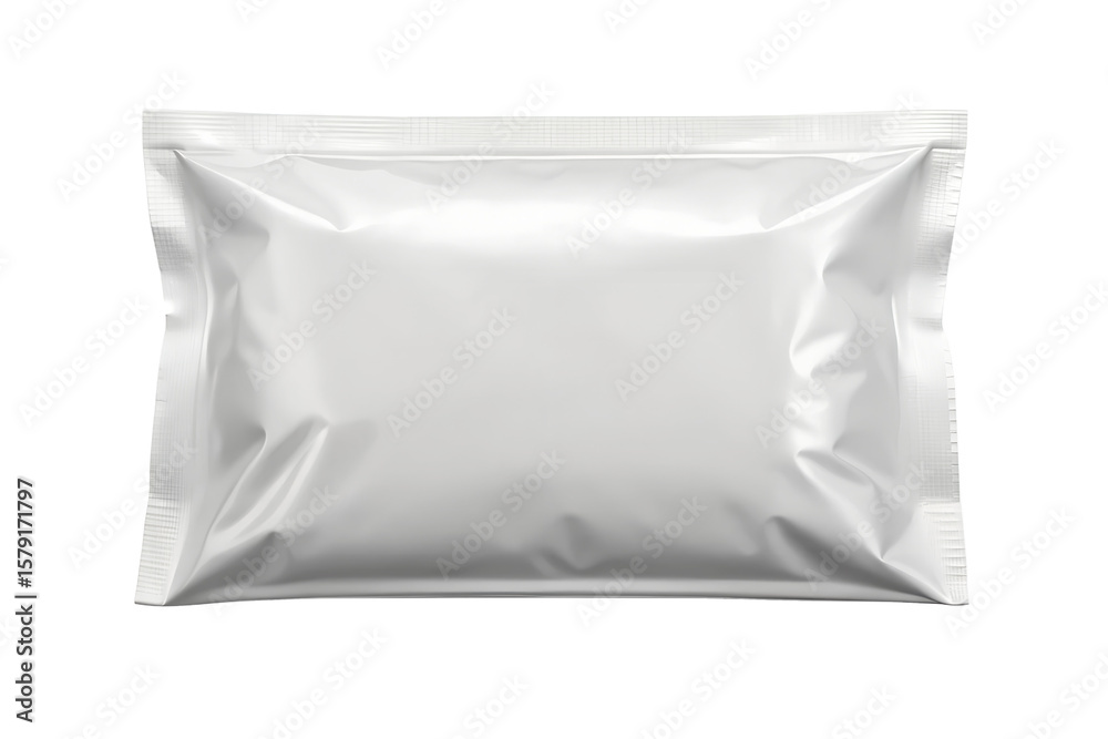 Naklejka premium A blank white resealable pouch isolated on a transparent background