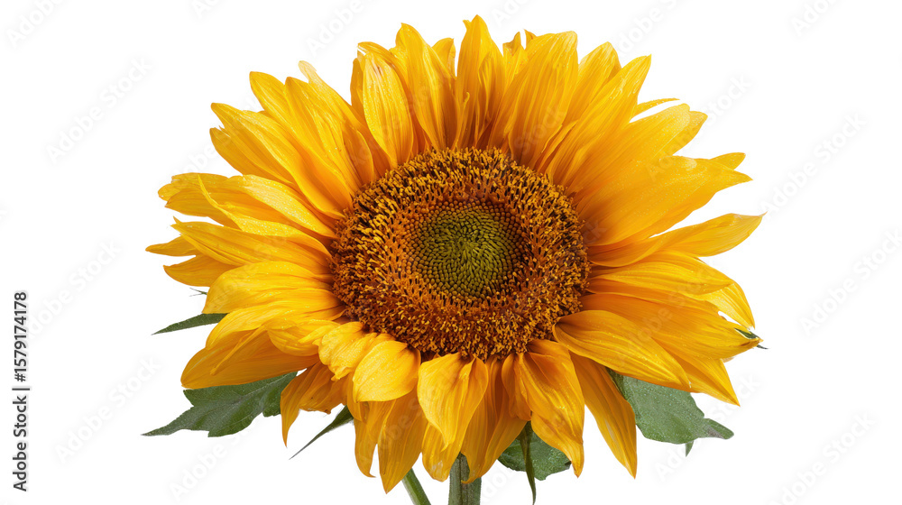Fototapeta premium Sunflower full bloom isolated on white background
