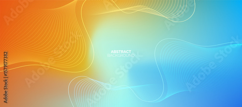Abstract pastel gradient summer sky colors. Shiny moving lines design element. Modern blue and luxury flowing wave lines. Technology concept.