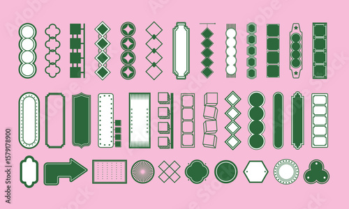 Set of vintage frames, collection of retro labels, badges and banners vector decorative elements