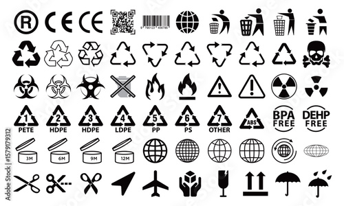 pack label for product packaging design.Product and Delivery icon set. Shipping, logistics, Package, truck and cargo symbol. 