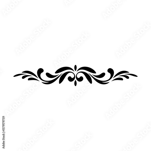 Svg vector silhouette vector art of elegant black flourish divider isolated on white background adds a touch of sophistication
