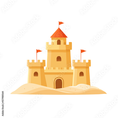 Sand Castle Isolated on a T...