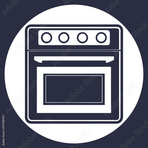 Oven icon in flat style