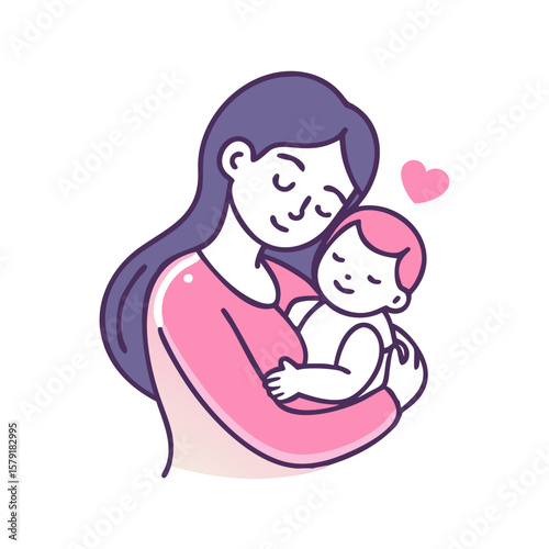 A tender moment of mother and child bonding with love and care