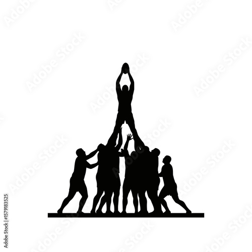 Rugby Lineout Silhouette