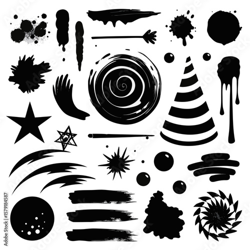 Black Ink Splatter Collection