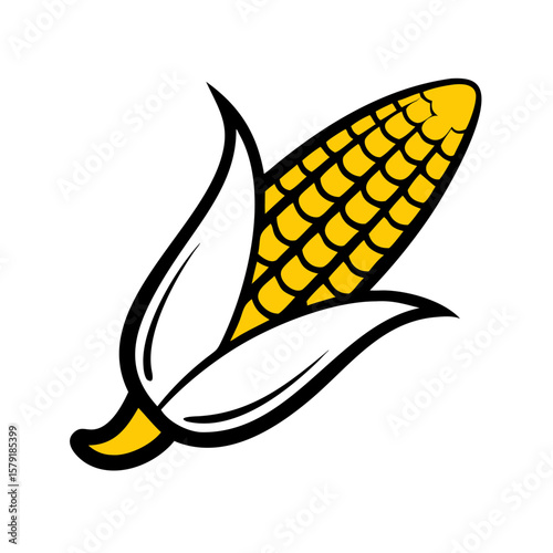 Cuadro en lienzo Corn on the Cob Icon hand drawing icon for web and graphic design