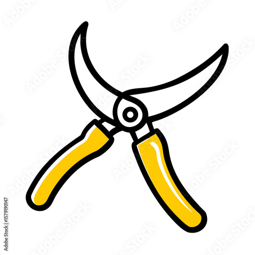 Pruning Shears hand drawing icon for web and graphic design