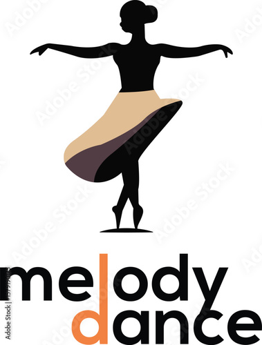 Dancing Girl Melody Logo Vector Art