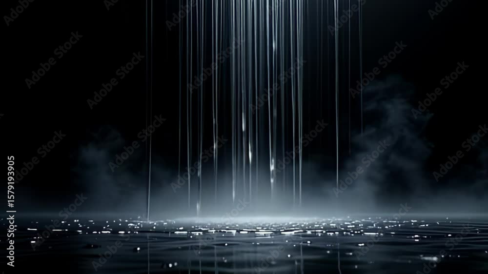 Highlighting stark contrasts of light and shadow, dripping lines forming noise hazy abstract silhouette pulse in rhythmic harmony against a deep charcoal backdrop, their sharp definition