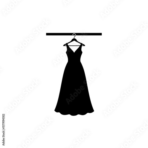Elegance on Display: A silhouette of a sophisticated gown, showcasing a timeless design, perfect for any special event. A symbol of style and grace.