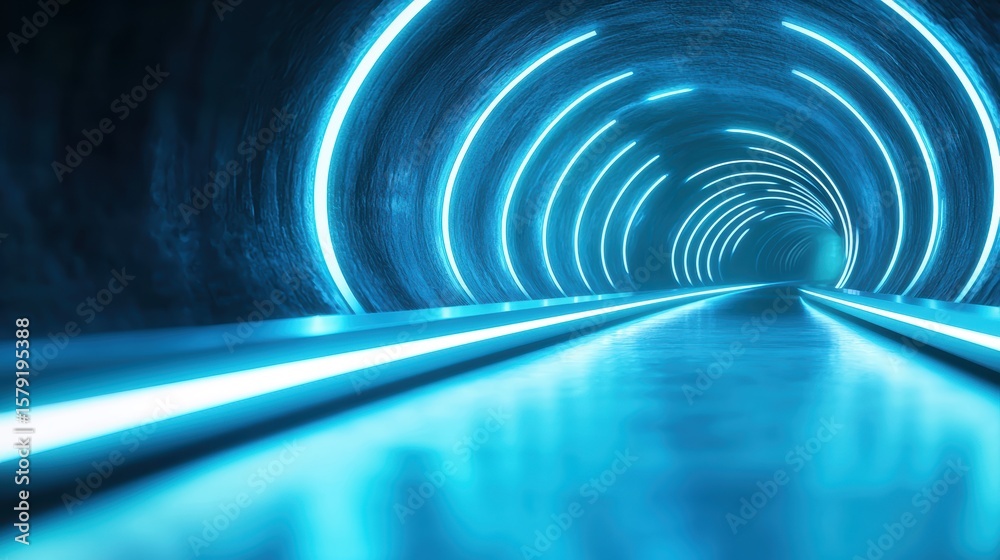 Obraz premium Hyperloop train Dynamic shot of a hyperloop traveling underground, showing its streamlined design and energy efficiency.