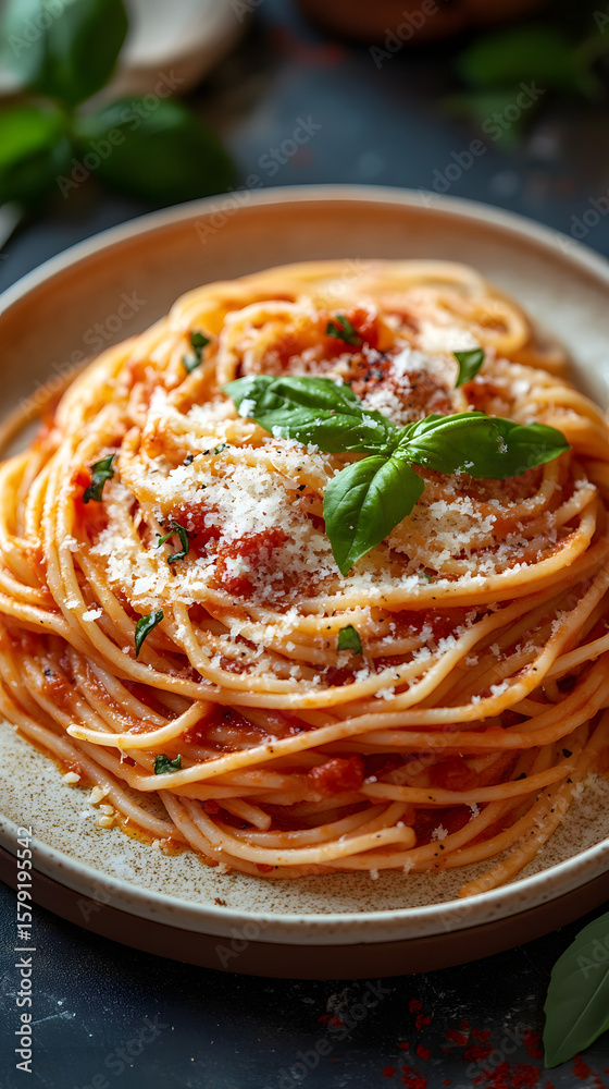 Fototapeta premium Fresh Basil Pasta