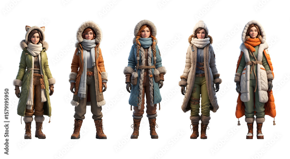 Naklejka premium Winter Survivor Look gaming outfit bundle set