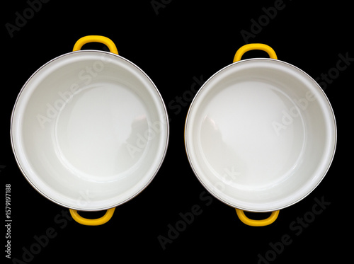 Two metal pots.