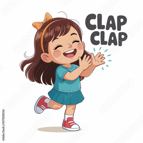 Happy Girl Clapping with Joy