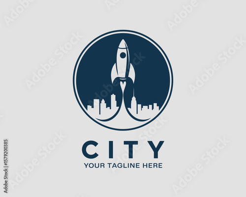 City Rocket Launch Logo