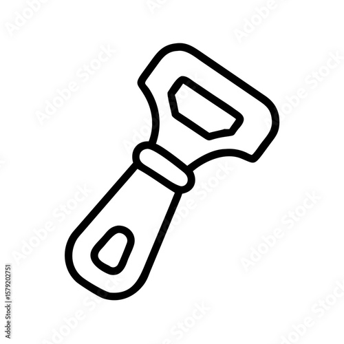 Bottle Opener Outline Icon in Modern Minimal Style

