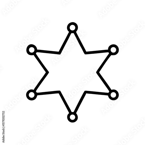 Sheriff Badge Outline Icon in Modern Minimal Style

