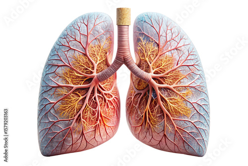 3D Rendering of beautiful, trending and realistic Lung with white background