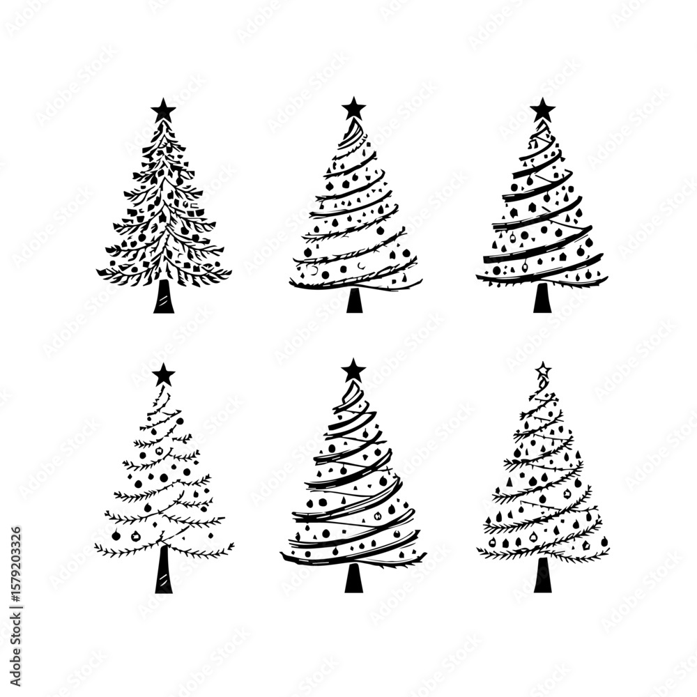 Obraz premium set of christmas trees