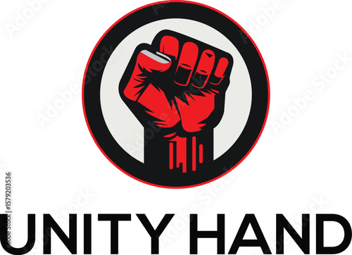 Red fist hand logo vector art
