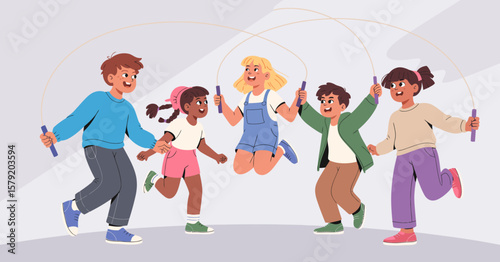 Children Playing Jump Rope
