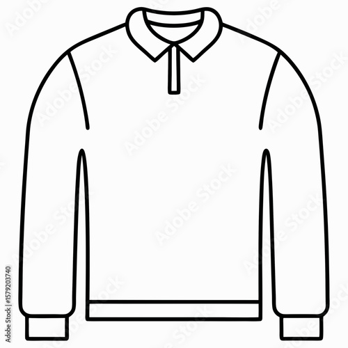 Long sleeve pullover icon in flat outline style