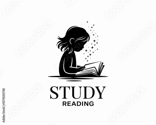 Child reading a book