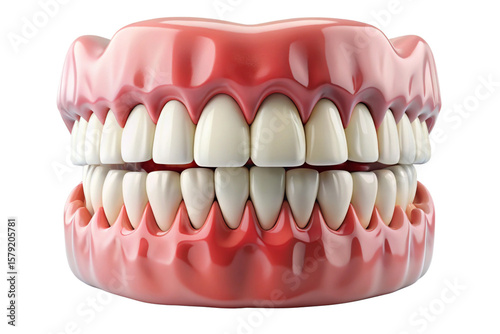 3D Rendering of beautiful, trending and realistic Teeth with white background