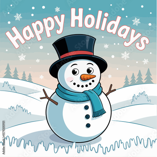 Happy Holidays Snowman