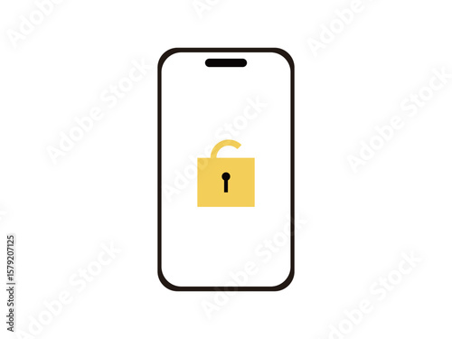スマートフォンのロック画面のアイコンのイラスト