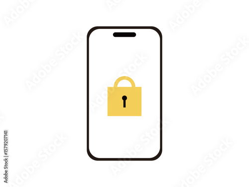 スマートフォンのロック画面のアイコンのイラスト