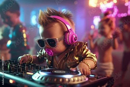 baby DJ, AI generated video