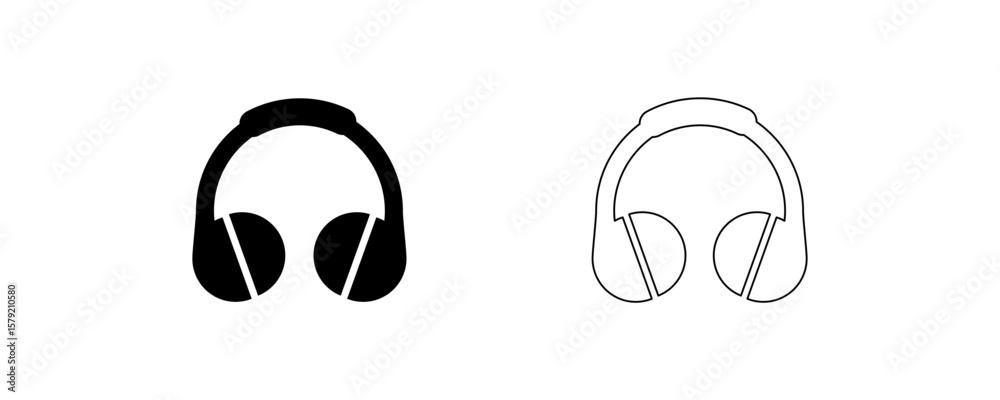 Headset vector icon. Headphone filled flat sign, dj minimal symbol, headset silhouette Headset vector icon. Headphone filled flat sign, dj minimal symbol, headset silhouette