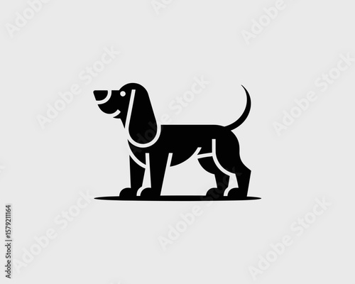 Black and White Dog Logo Design