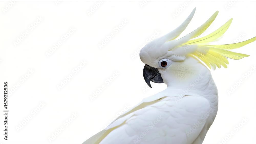 Colorful Cockatoo Bird Isolated on Clean White Background Colorful Cockatoo Bird Isolated on Clean White Background