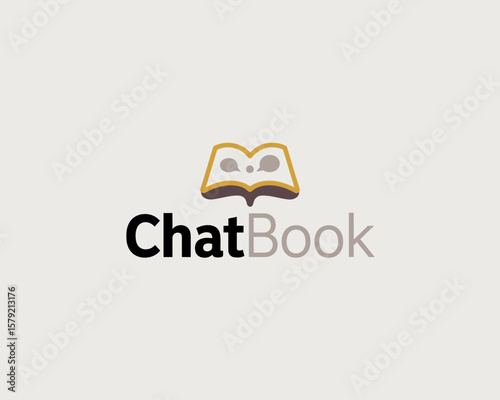 ChatBook Logo with Book and Speech Bubbles