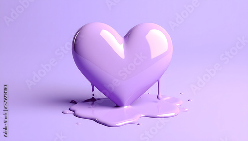 ハート　溶ける　ツヤツヤ　かわいい　パープル